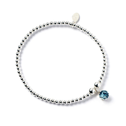 Sterling Silver Aqua Crystal Bracelet - MYLEE London