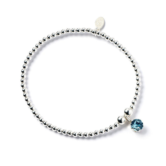 Sterling Silver Aqua Crystal Bracelet - MYLEE London