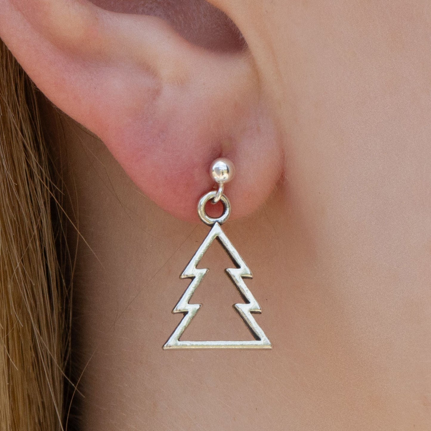 Sterling Silver Christmas Tree Earrings - MYLEE London