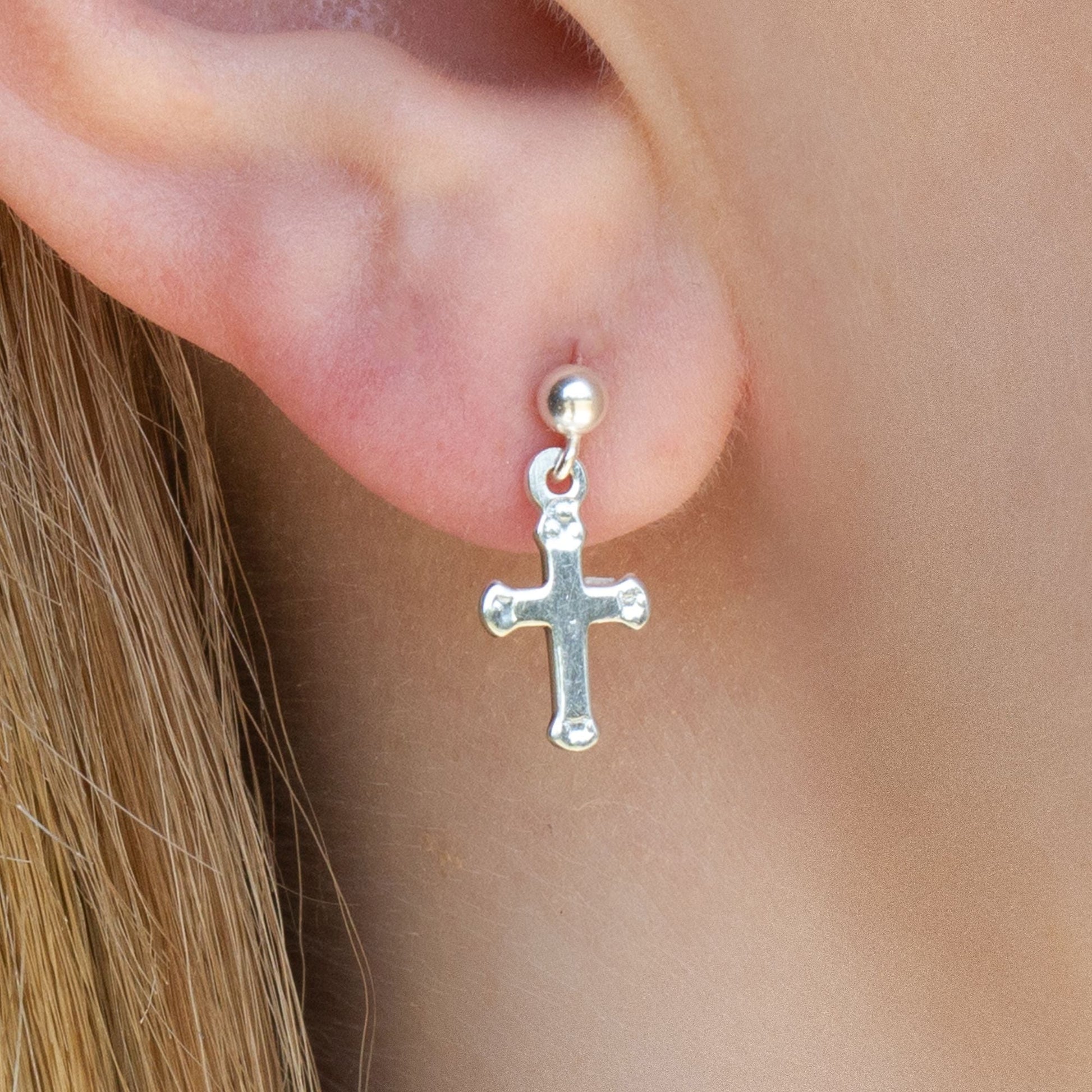 Sterling Silver Cross Earrings - MYLEE London