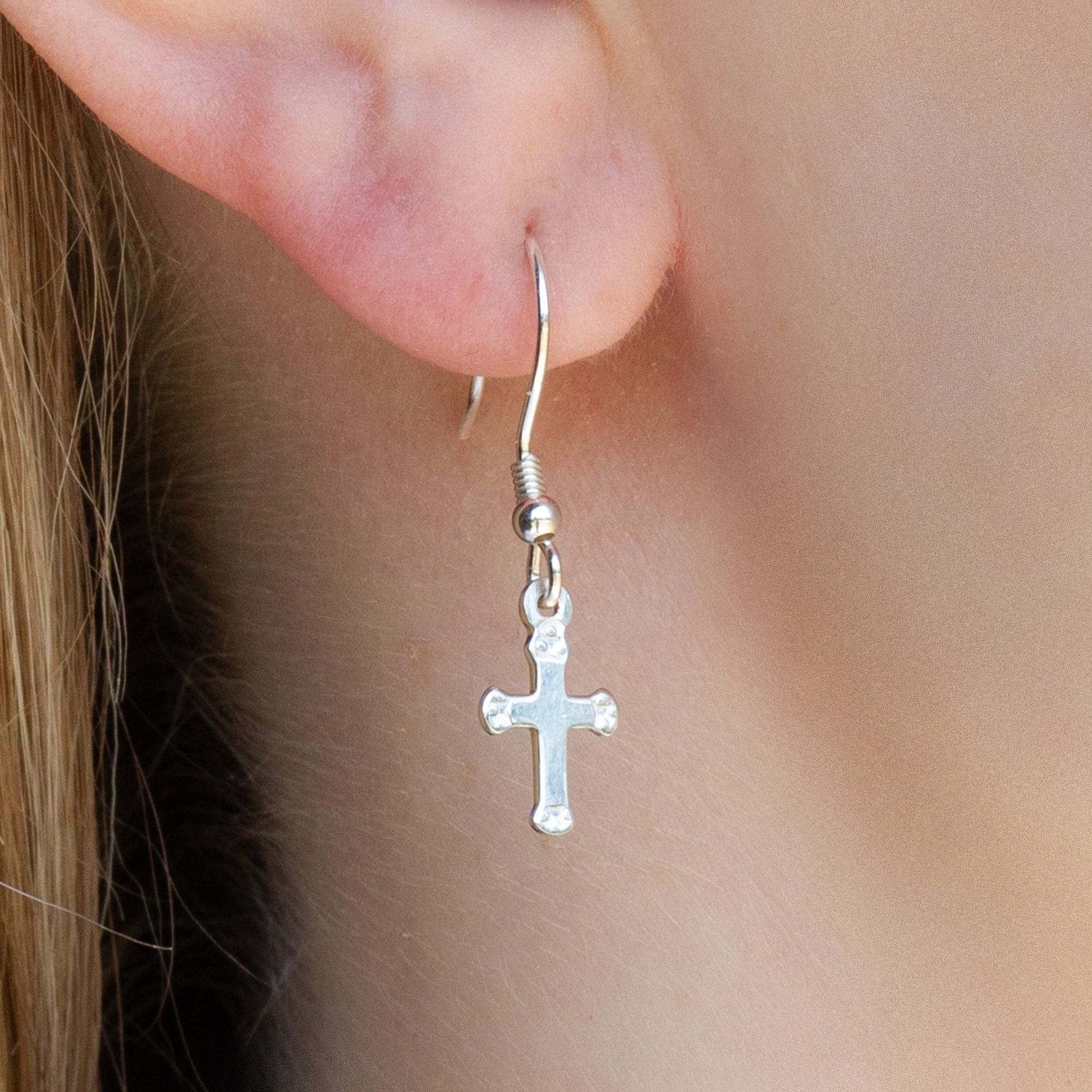 Sterling Silver Cross Earrings - MYLEE London