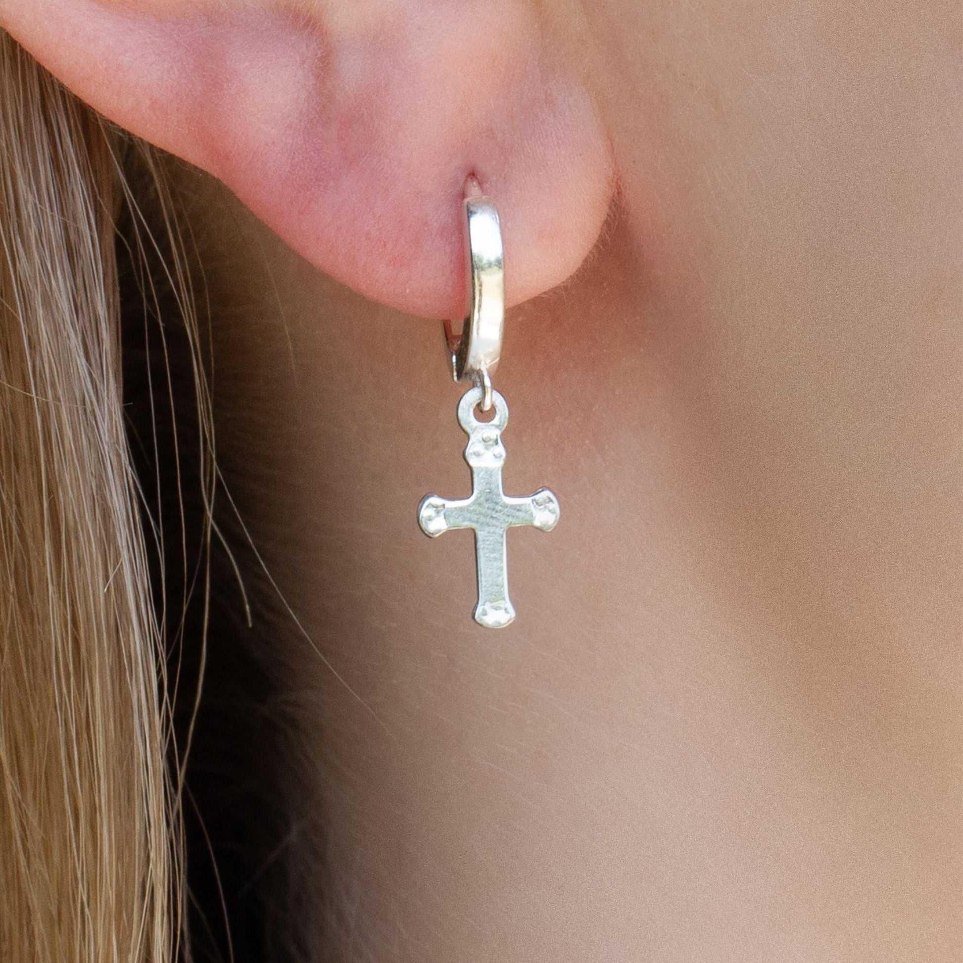 Sterling Silver Cross Earrings - MYLEE London