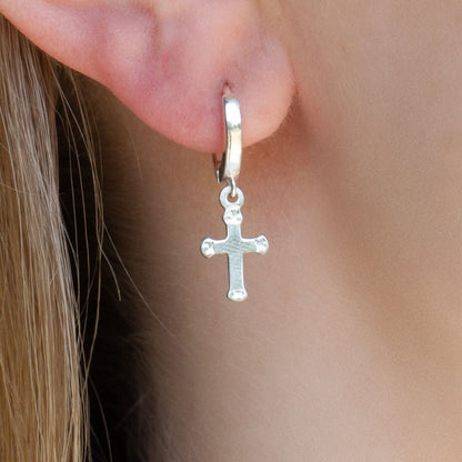 Sterling Silver Cross Earrings - MYLEE London
