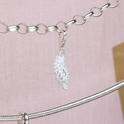 Sterling Silver Crystal Angel Wing Charm - MYLEE London