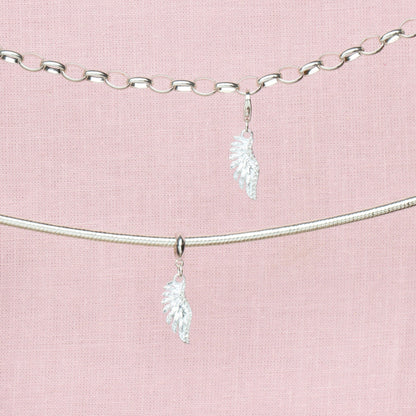 Sterling Silver Crystal Angel Wing Charm - MYLEE London