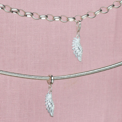 Sterling Silver Crystal Angel Wing Charm - MYLEE London