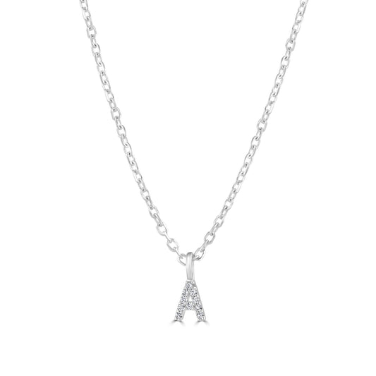 Sterling Silver Crystal Initial Necklace - MYLEE London