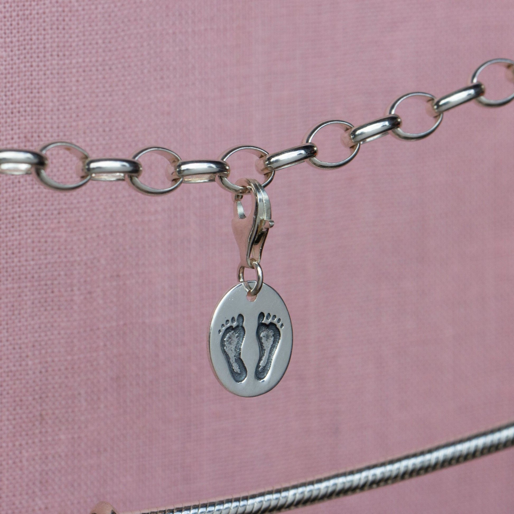 Sterling Silver Footprints Charm - MYLEE London