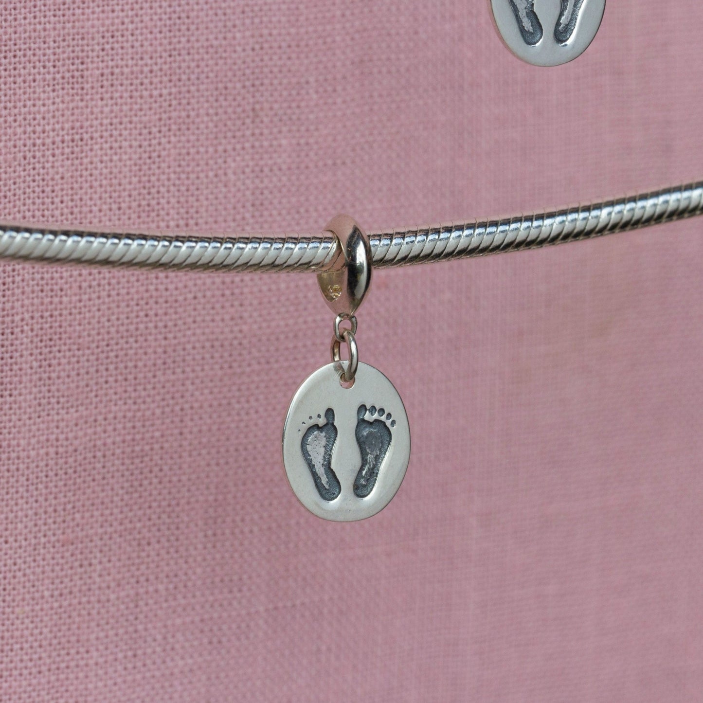 Sterling Silver Footprints Charm - MYLEE London