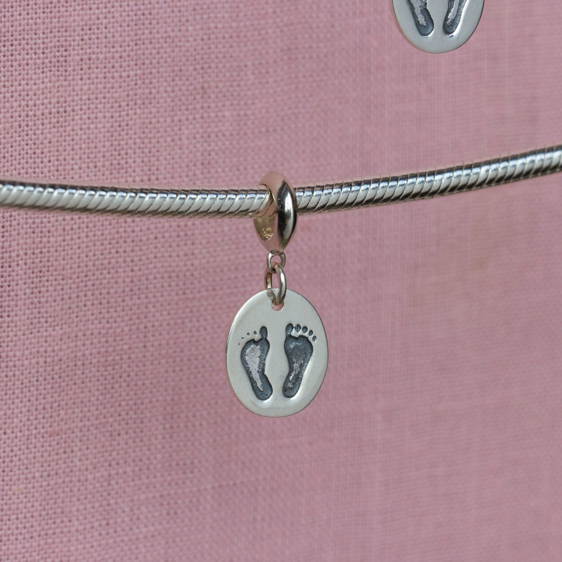 Sterling Silver Footprints Charm - MYLEE London