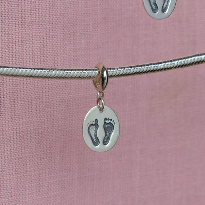 Sterling Silver Footprints Charm - MYLEE London