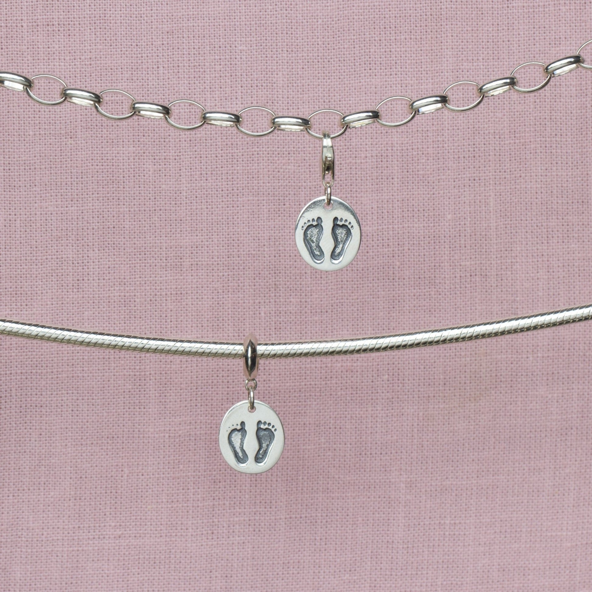 Sterling Silver Footprints Charm - MYLEE London