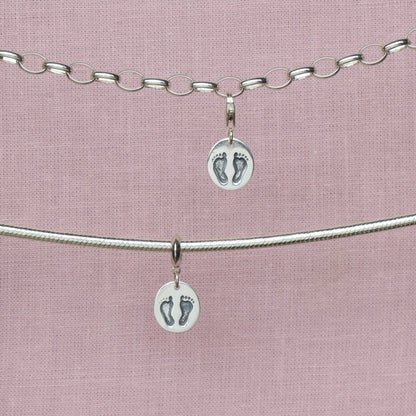 Sterling Silver Footprints Charm - MYLEE London