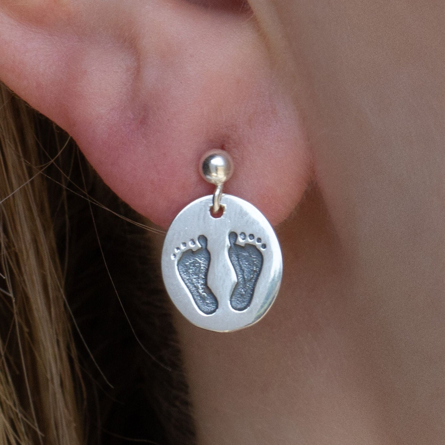 Sterling Silver Footprints Earrings - MYLEE London