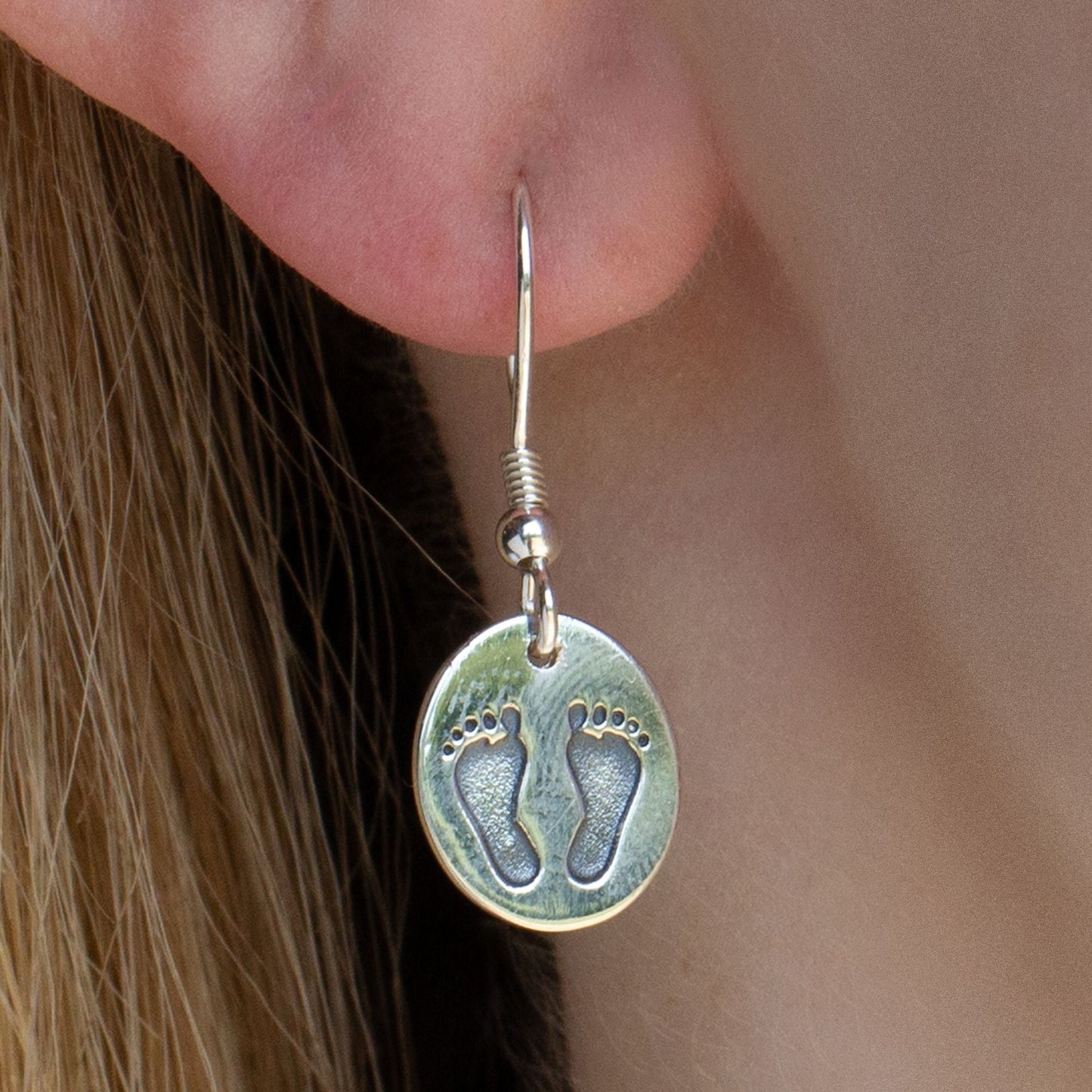 Sterling Silver Footprints Earrings - MYLEE London