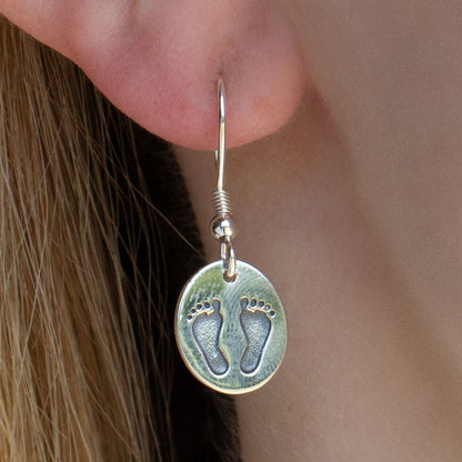Sterling Silver Footprints Earrings - MYLEE London