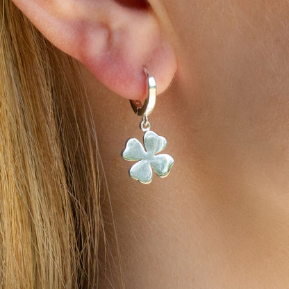 Sterling Silver Four Leaf Clover Earrings - MYLEE London