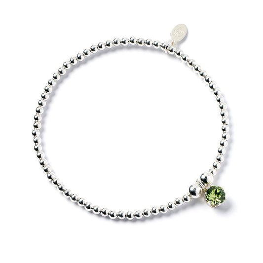 Sterling Silver Peridot Crystal Bracelet - MYLEE London
