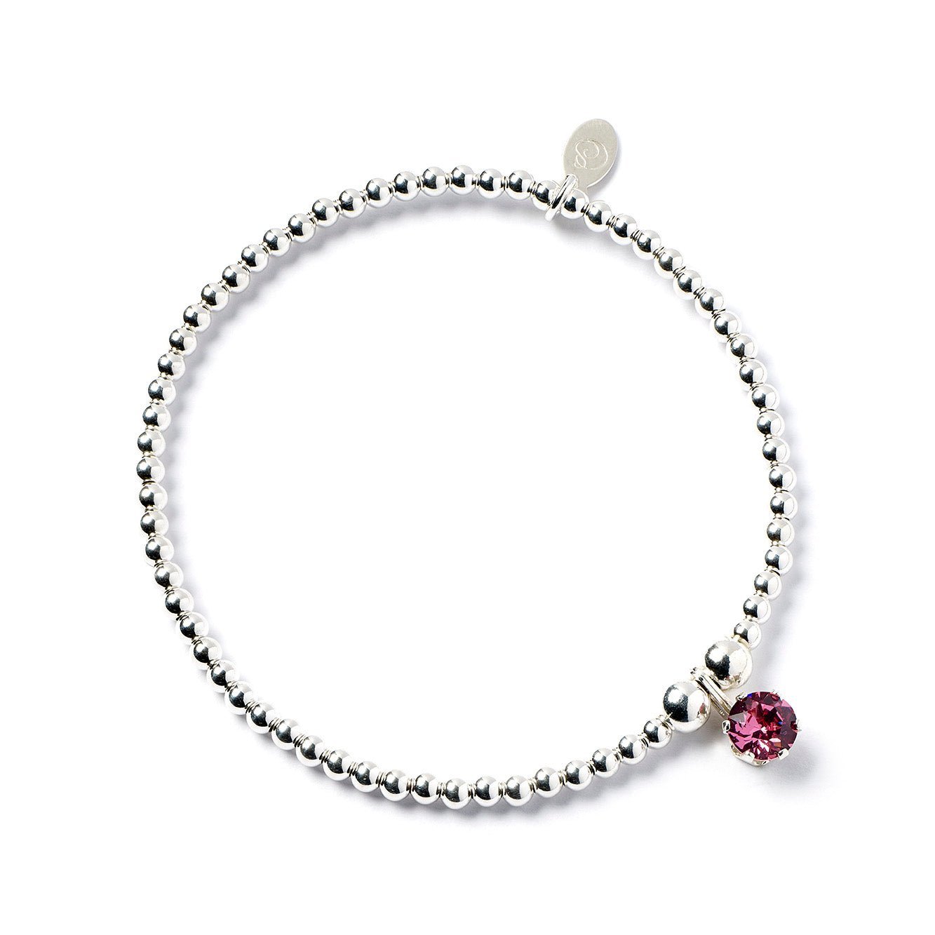 Sterling Silver Pink Crystal Bracelet - MYLEE London