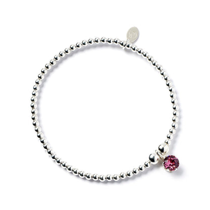 Sterling Silver Pink Crystal Bracelet - MYLEE London