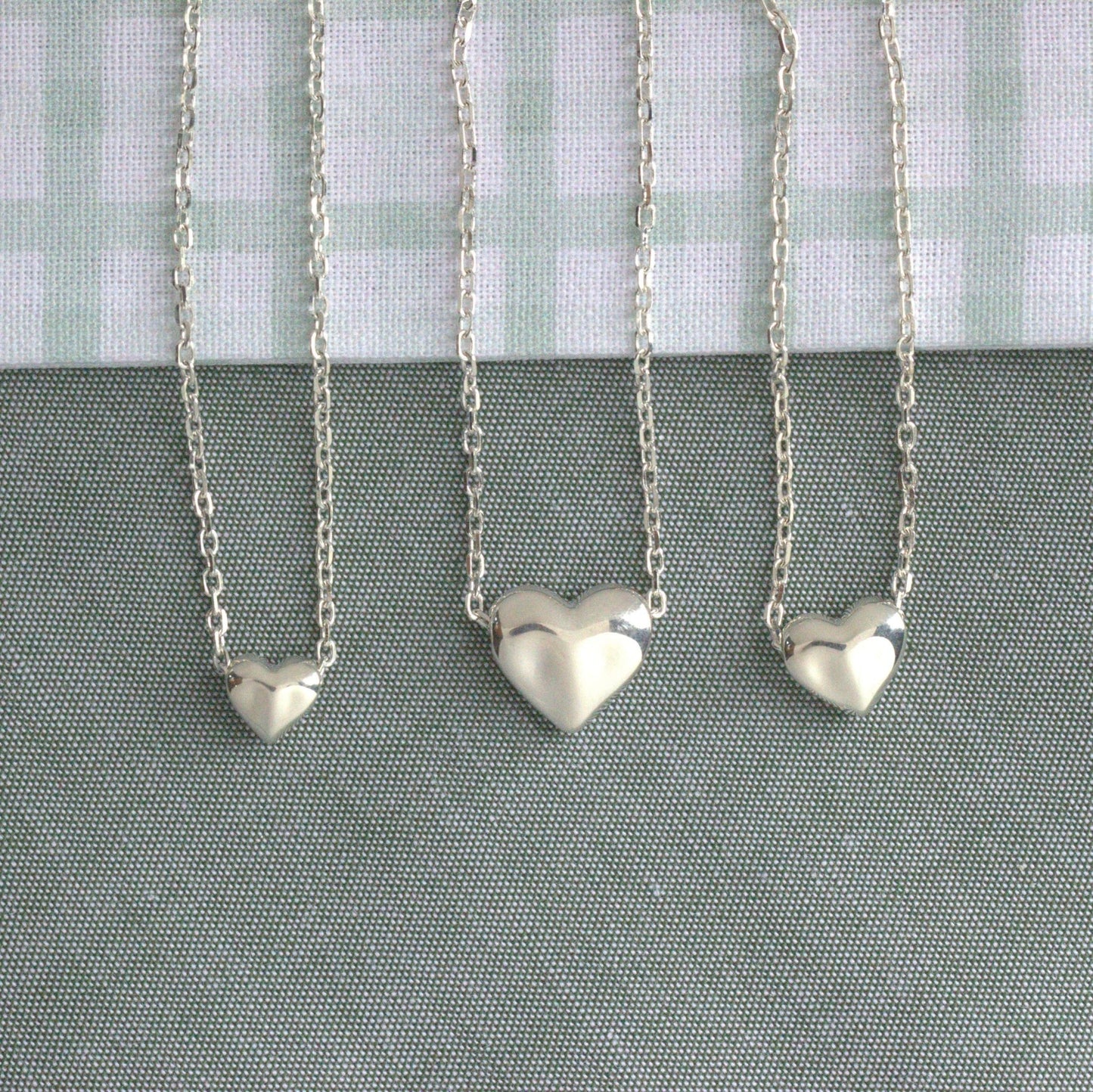 Sterling Silver Sculpted Heart Necklace - MYLEE London