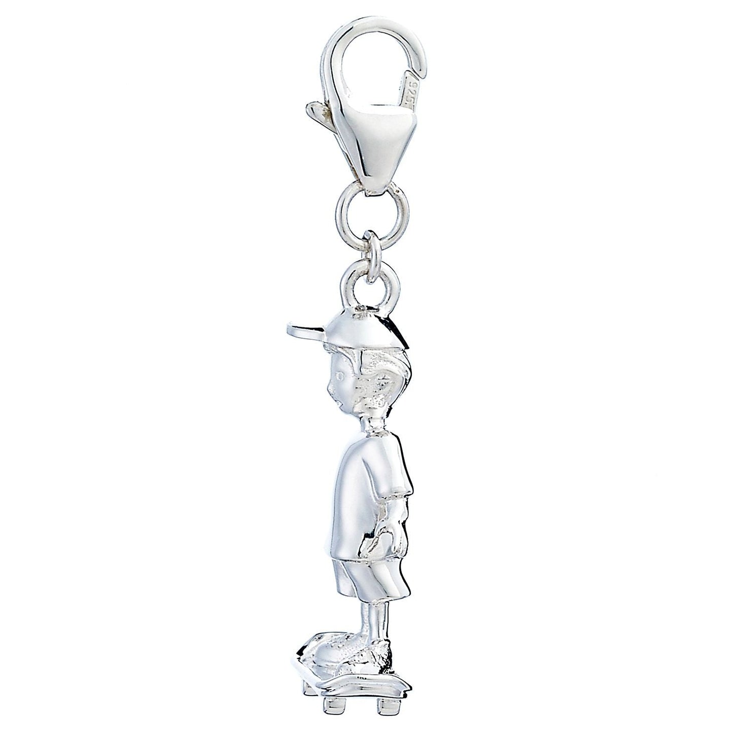 Sterling Silver Skateboarder Charm - MYLEE London