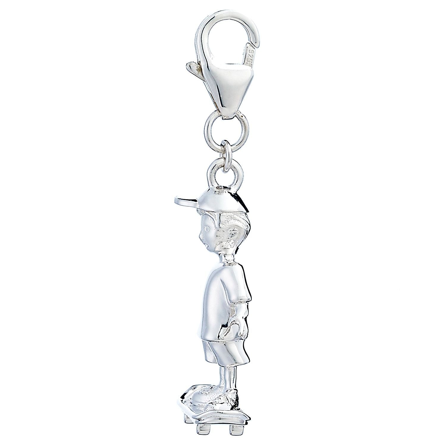 Sterling Silver Skateboarder Charm - MYLEE London