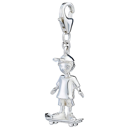 Sterling Silver Skateboarder Charm - MYLEE London