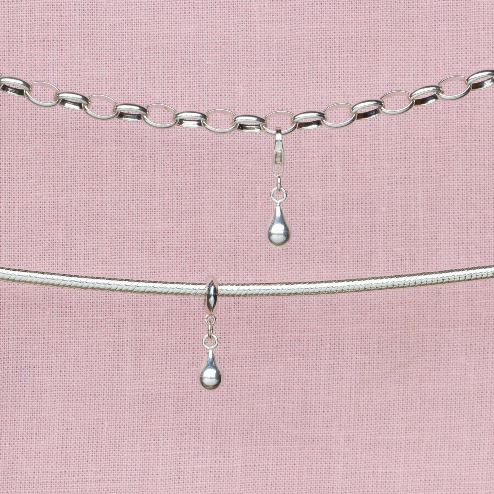 Sterling Silver Teardrop Charm - MYLEE London