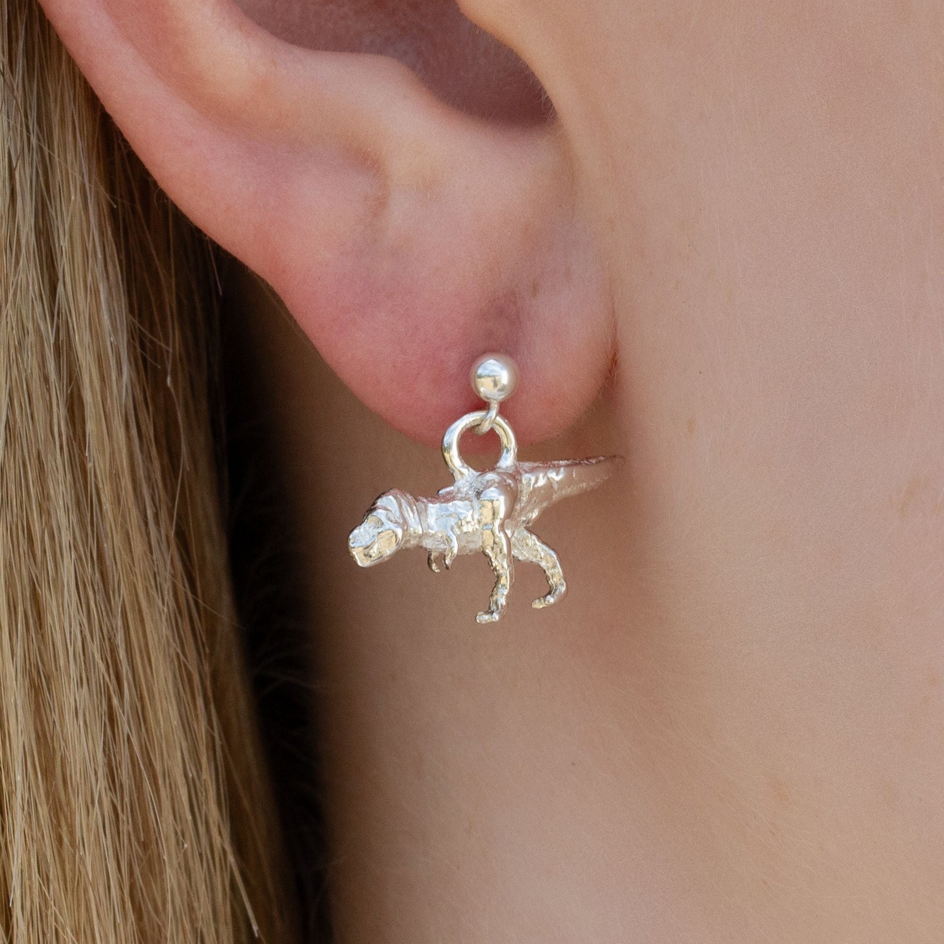 Sterling Silver Tyrannosaurus Rex Earrings - MYLEE London