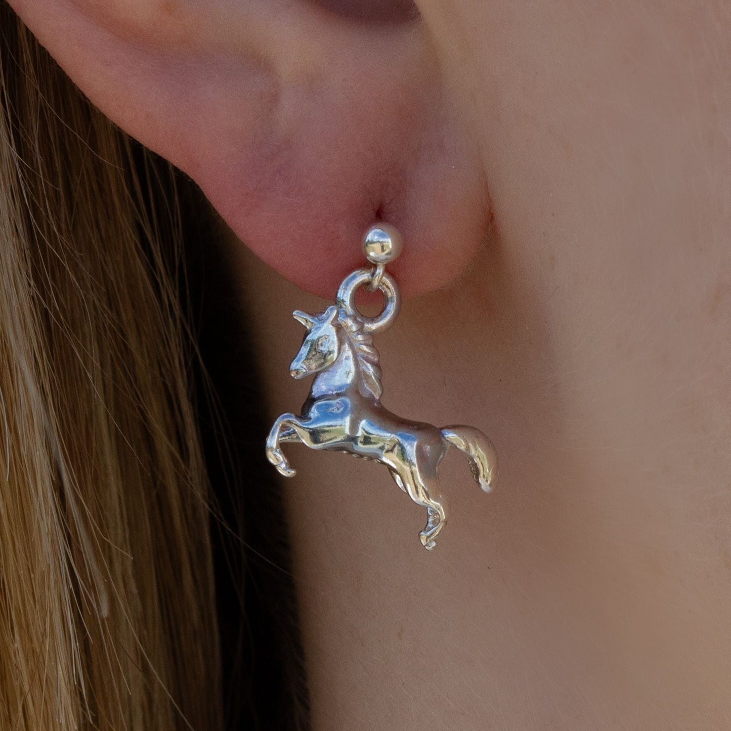 Sterling Silver Unicorn Earrings - MYLEE London