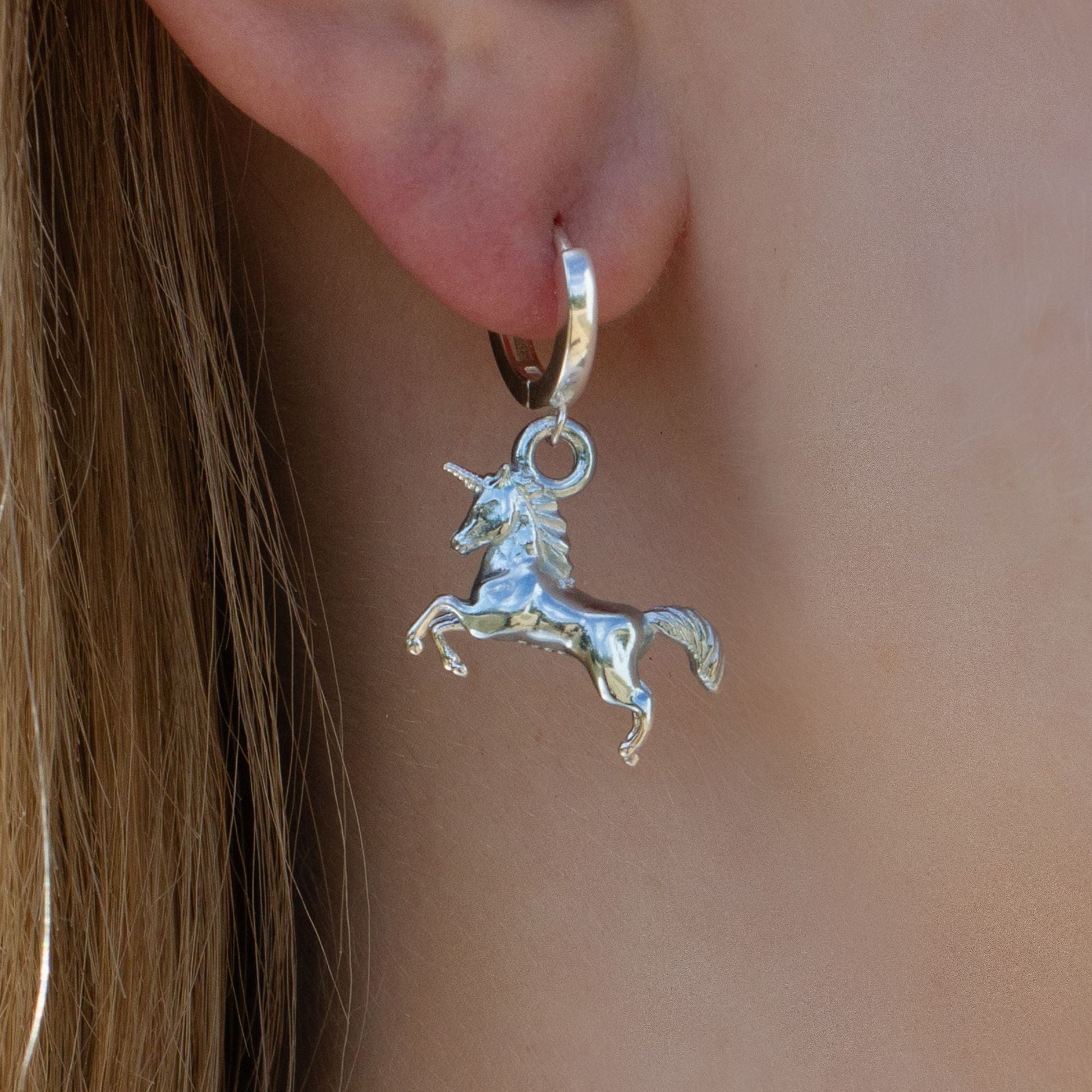 Sterling Silver Unicorn Earrings - MYLEE London