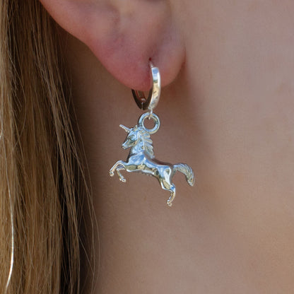 Sterling Silver Unicorn Earrings - MYLEE London