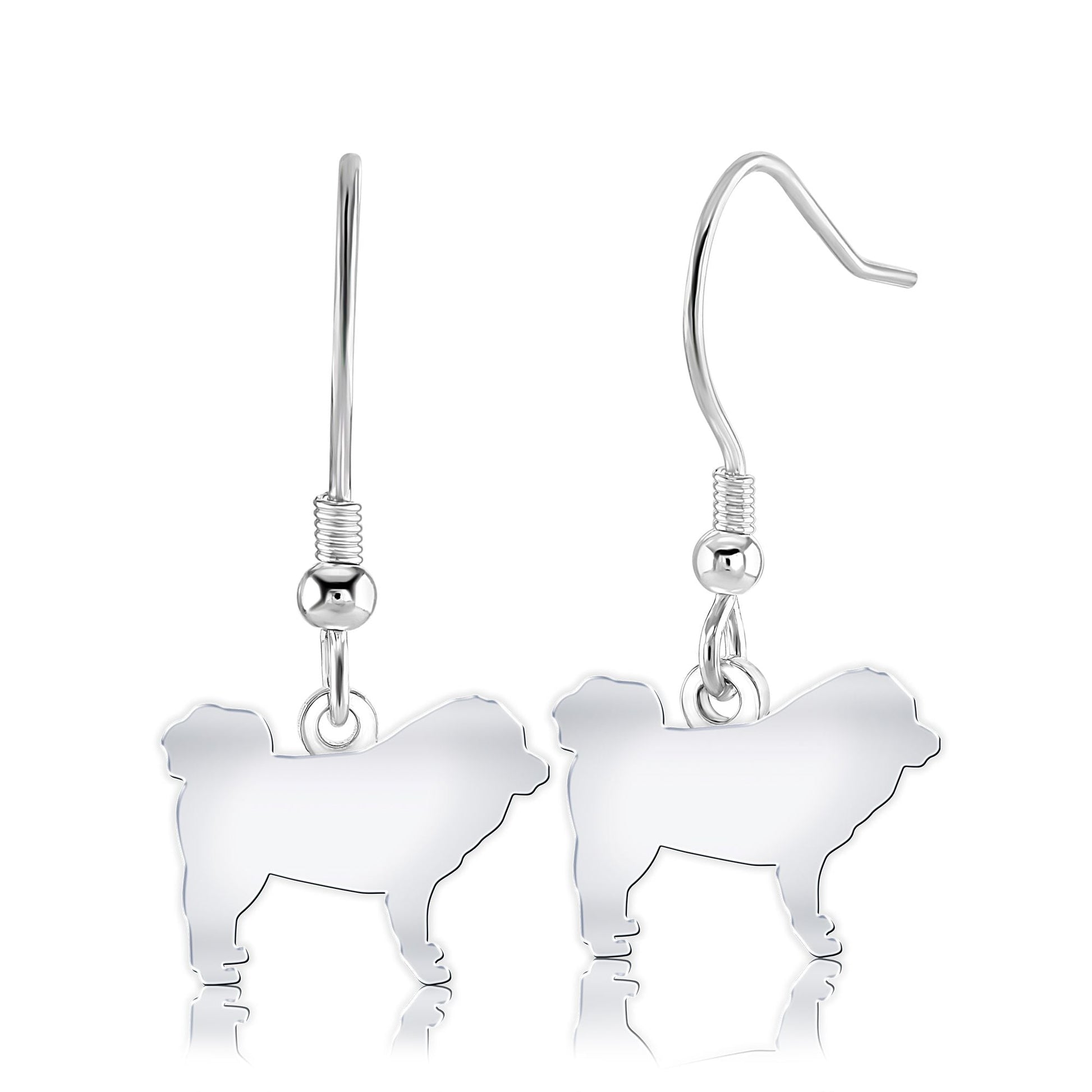 Tibetan Mastiff Silhouette Silver Earrings - MYLEE London