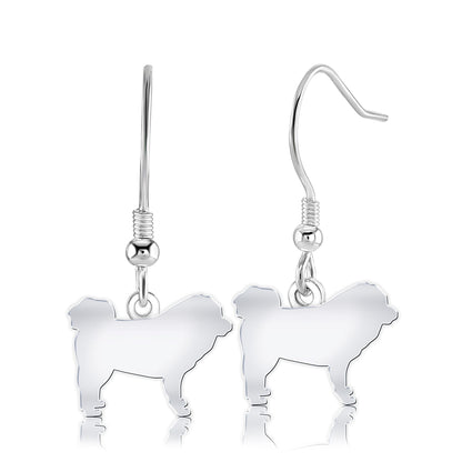 Tibetan Mastiff Silhouette Silver Earrings - MYLEE London