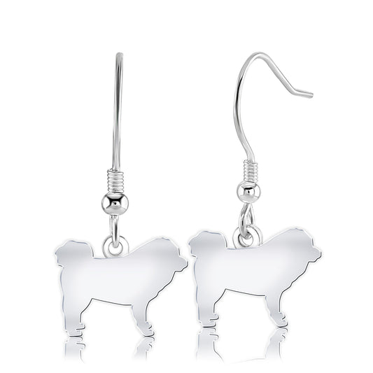 Tibetan Mastiff Silhouette Silver Earrings - MYLEE London