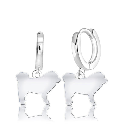 Tibetan Mastiff Silhouette Silver Earrings - MYLEE London