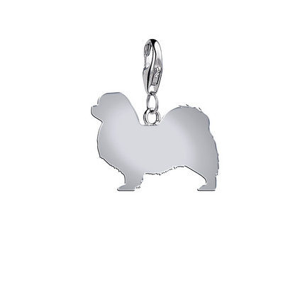 Tibetan Spaniel Silhouette Silver Charm - MYLEE London