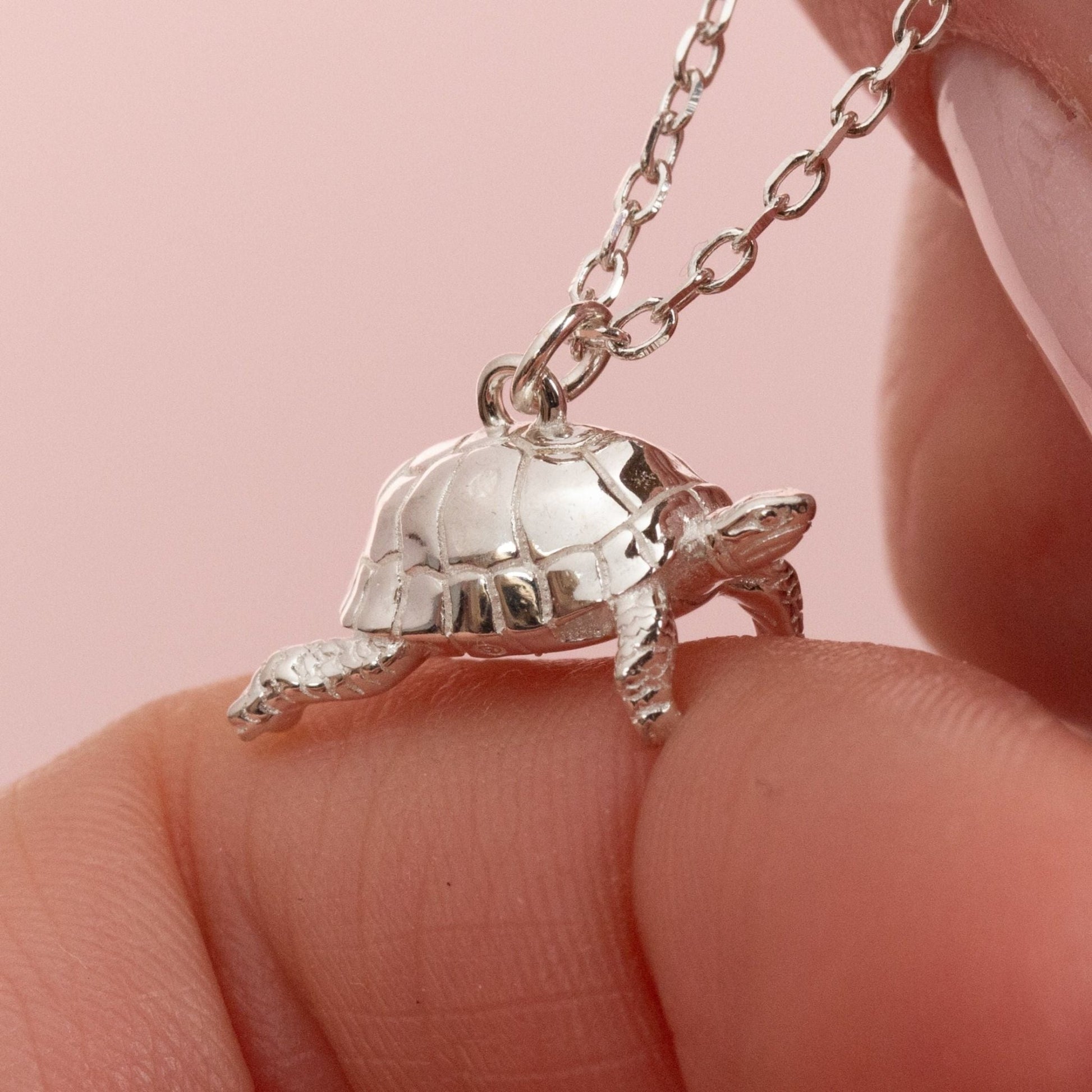 Tortoise Silver Necklace - Personalised - MYLEE London