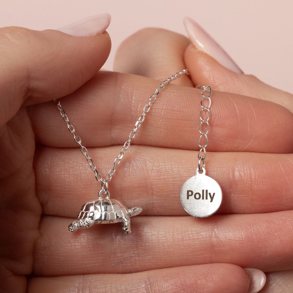 Tortoise Silver Necklace - Personalised - MYLEE London