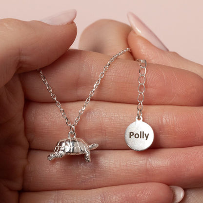 Tortoise Silver Necklace - Personalised - MYLEE London