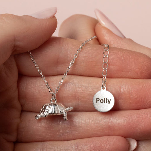 Tortoise Silver Necklace - Personalised - MYLEE London