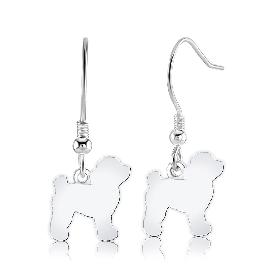 Toy Poodle Silhouette Silver Earrings - MYLEE London
