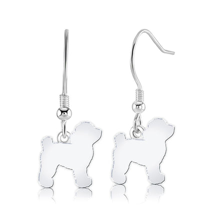 Toy Poodle Silhouette Silver Earrings - MYLEE London
