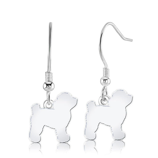 Toy Poodle Silhouette Silver Earrings - MYLEE London