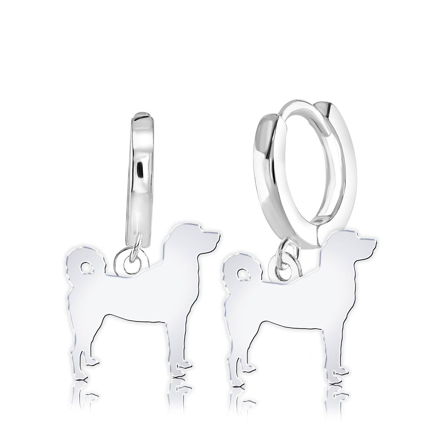 Turkish Kangal Dog Silhouette Silver Earrings - MYLEE London