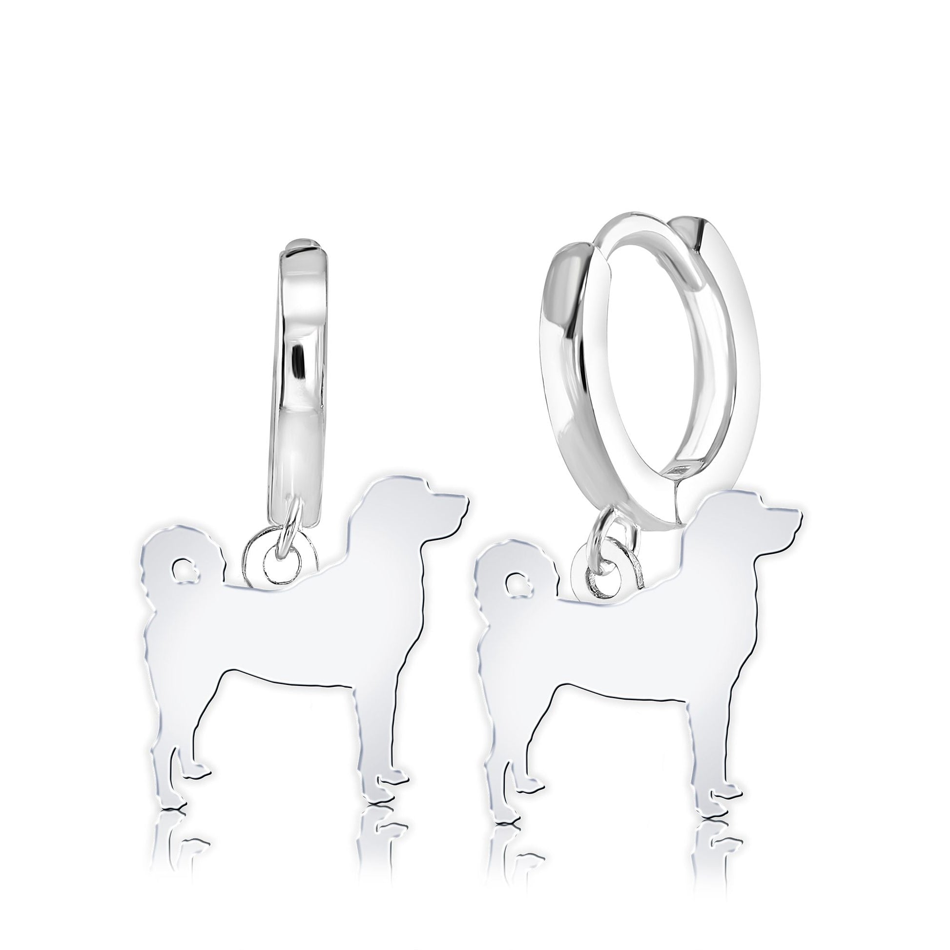Turkish Kangal Dog Silhouette Silver Earrings - MYLEE London