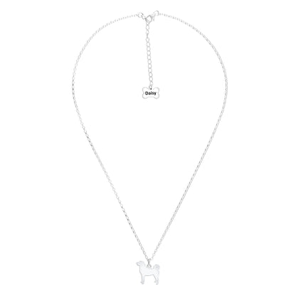 Turkish Kangal Dog Silhouette Silver Necklace - Personalised - MYLEE London