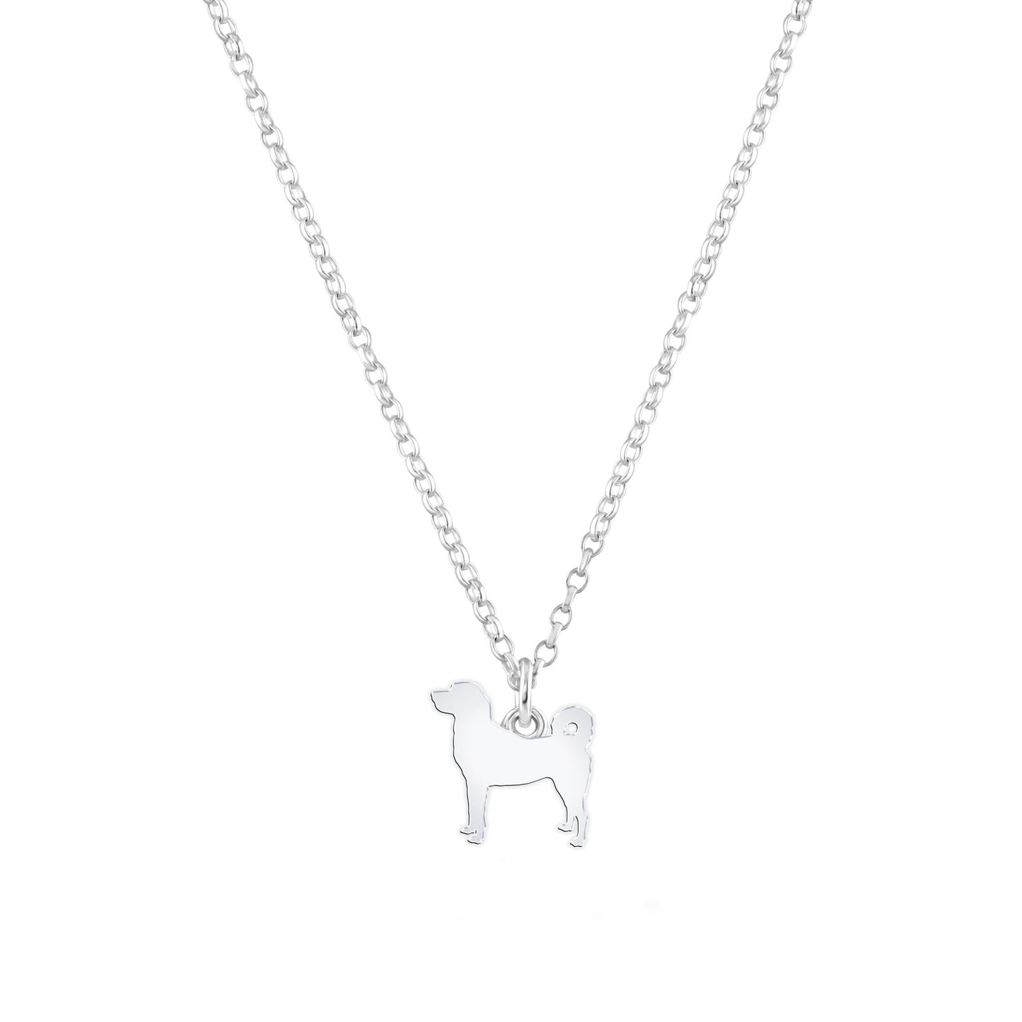 Turkish Kangal Dog Silhouette Silver Necklace - Personalised - MYLEE London