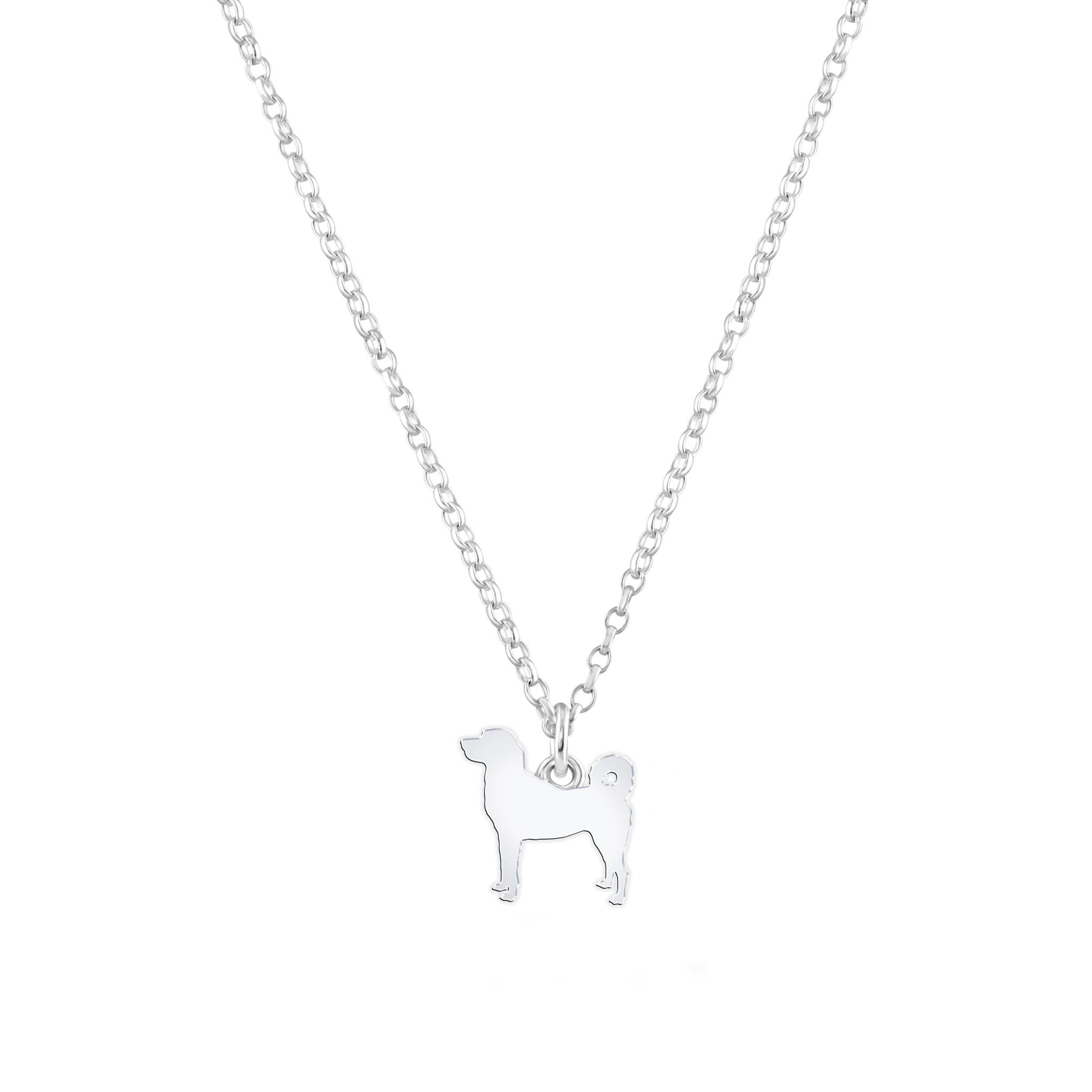 Turkish Kangal Dog Silhouette Silver Necklace - Personalised - MYLEE London